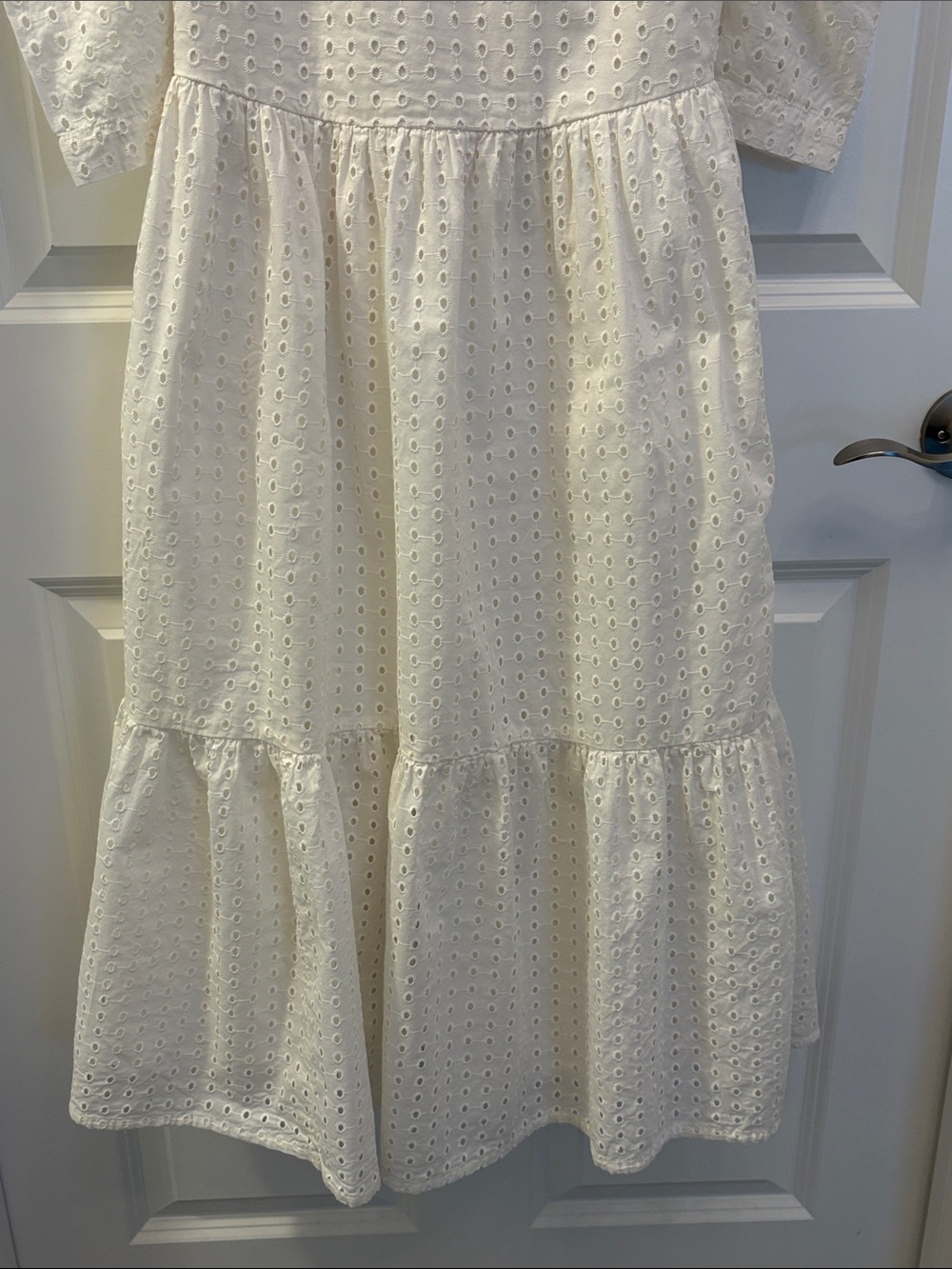 a new day White Eyelet Midi Dress Puff Sleeve Size XS - Picture 10 of 15